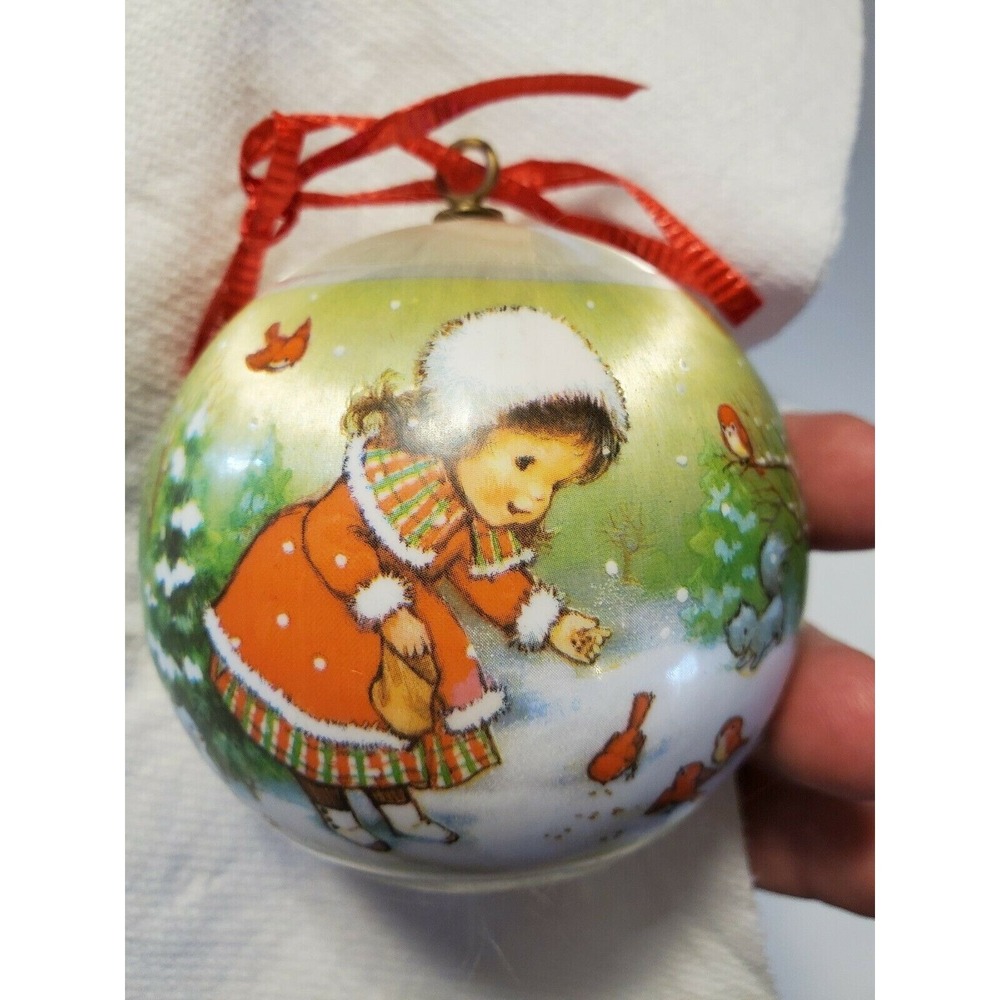 Hallmark Vintage 1979 Granddaughter Satin Ball Christmas Ornament 7469 Round